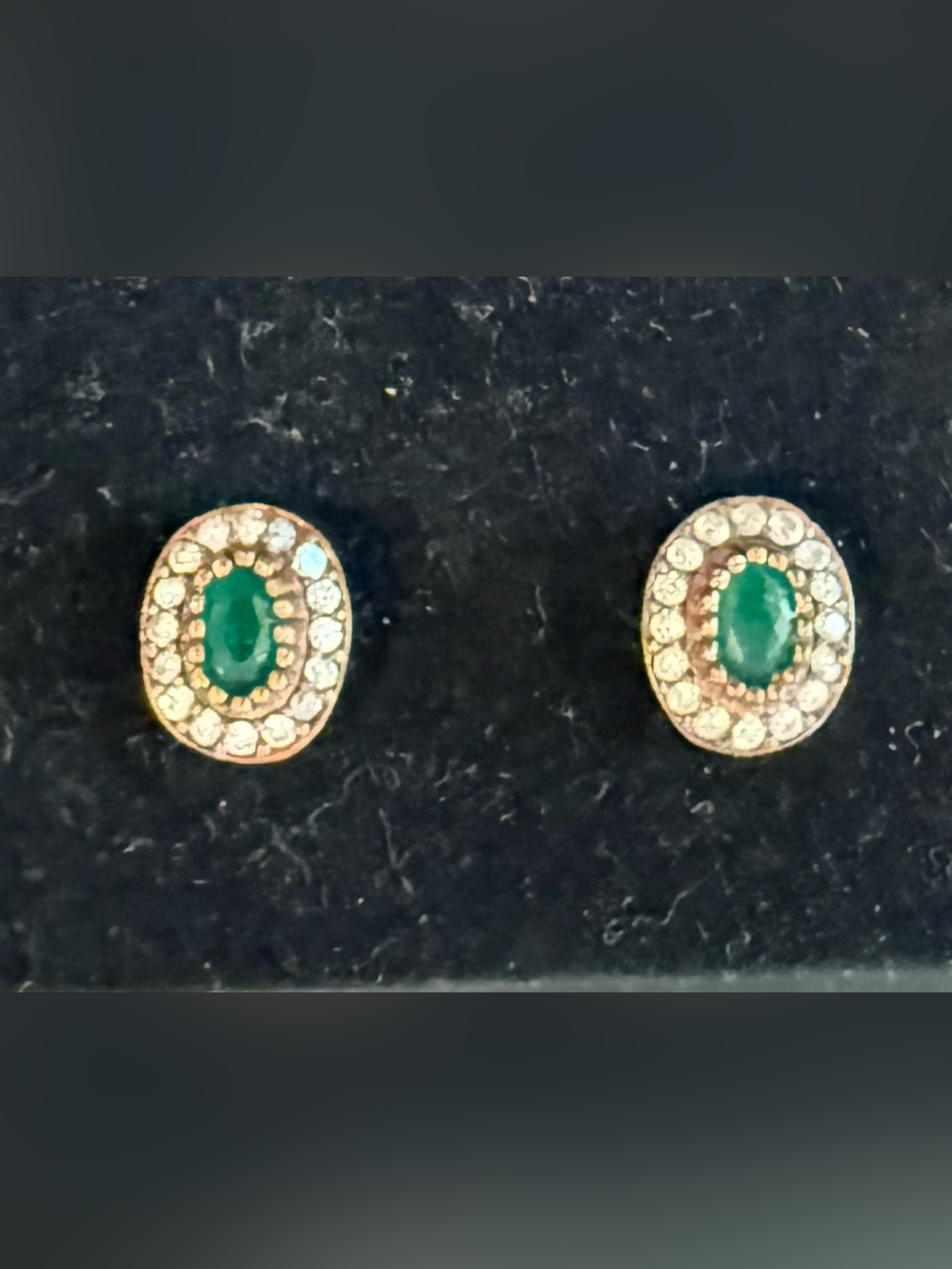 Emerald Halo Stud Earrings - Classic Women's Jewelry
